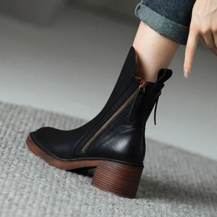 LA VENECIA | Soledad™ - Botines de Cuero con Tacón Cómodo