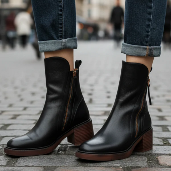 LA VENECIA | Soledad™ - Botines de Cuero con Tacón Cómodo