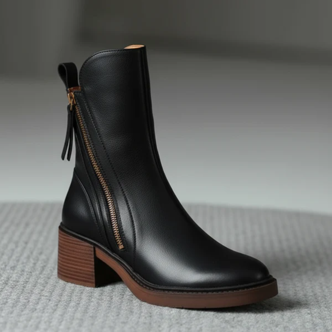 LA VENECIA | Soledad™ - Botines de Cuero con Tacón Cómodo