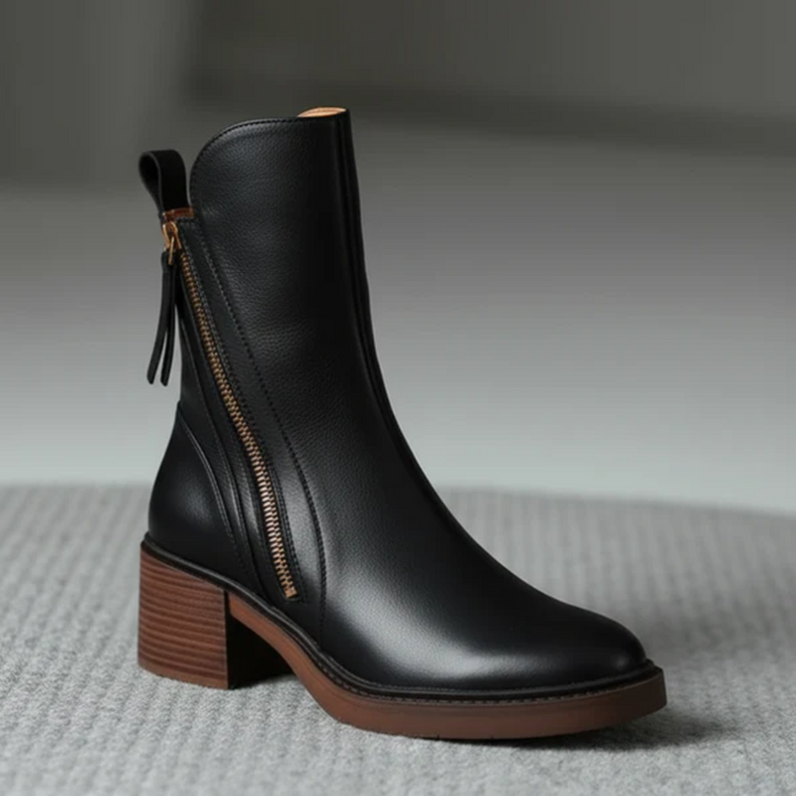 LA VENECIA | Soledad™ - Botines de Cuero con Tacón Cómodo
