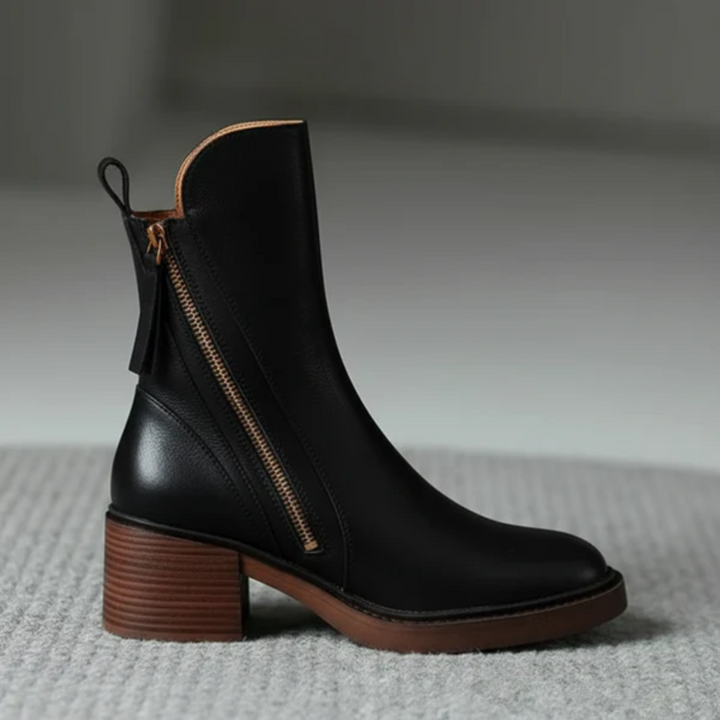 LA VENECIA | Soledad™ - Botines de Cuero con Tacón Cómodo