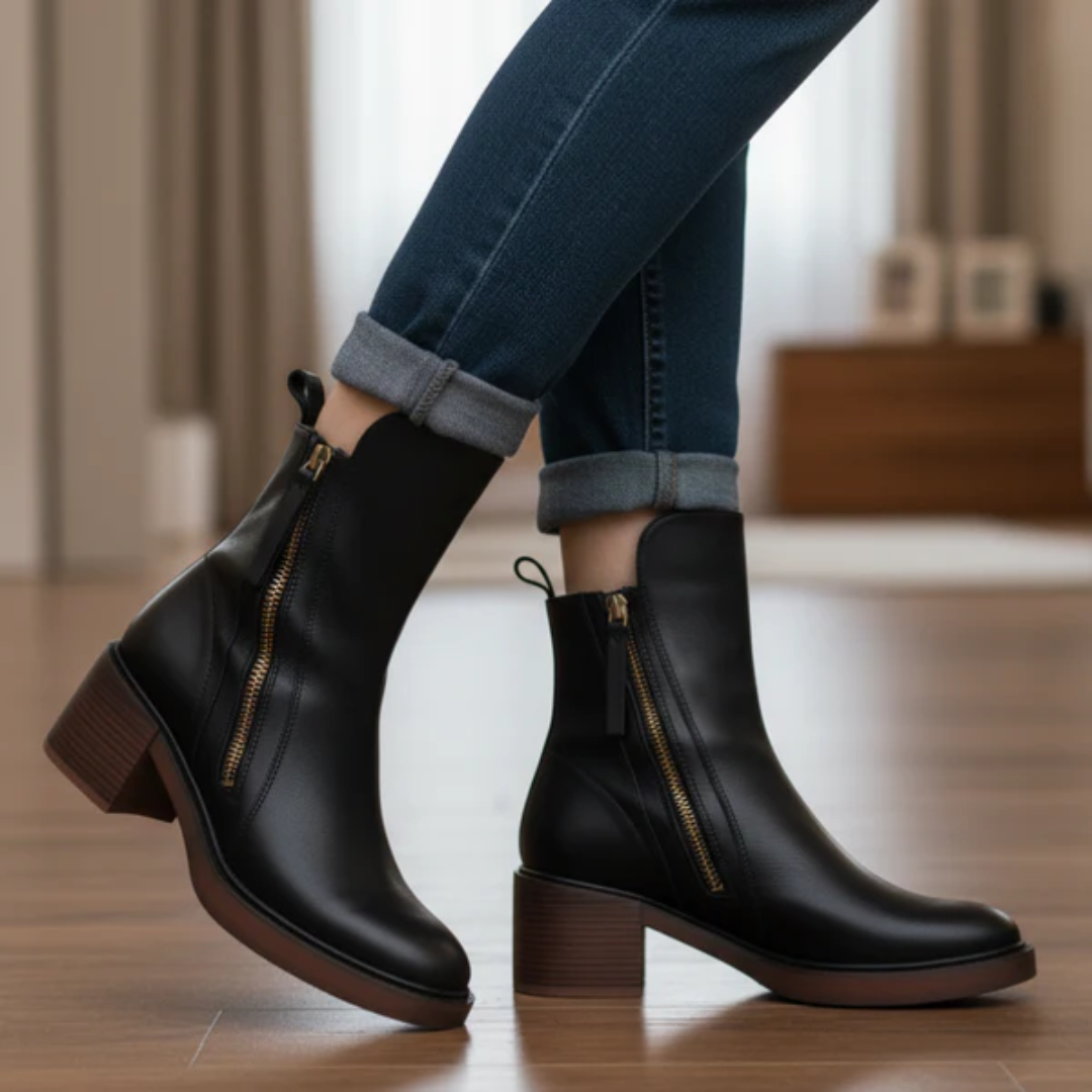 LA VENECIA | Soledad™ - Botines de Cuero con Tacón Cómodo