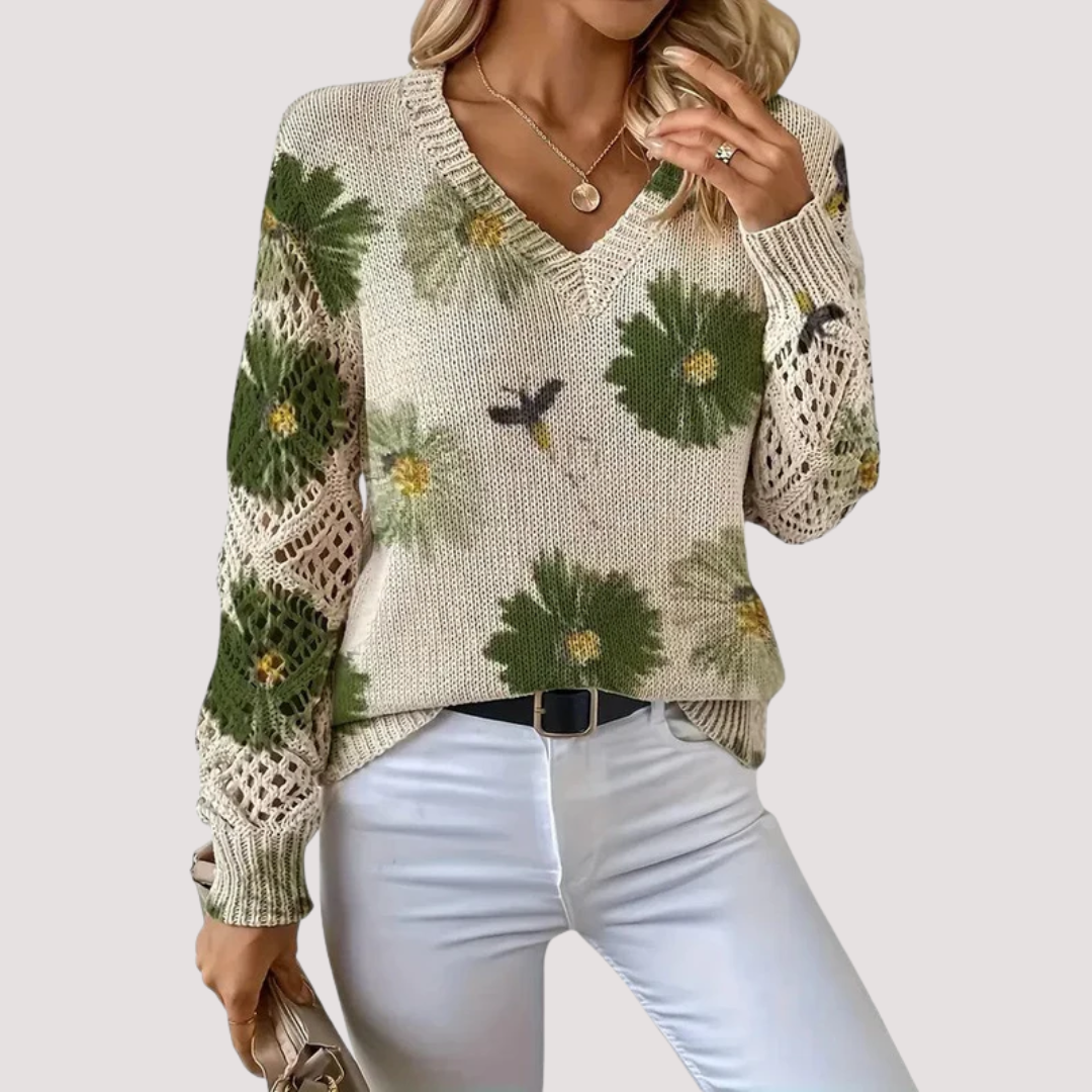 LA VENECIA | Elena™ - Jersey Elegante con Diseño Floral