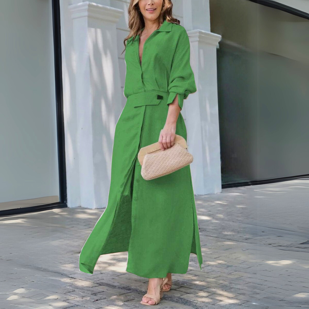 LA VENECIA | Elisa™ - Vestido Largo Elegante con Escote en V