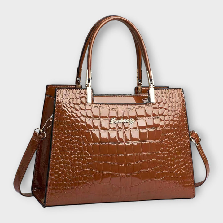 LA VENECIA |  Deolinda™ – Bolso de mano con patrón brillante de cocodrilo