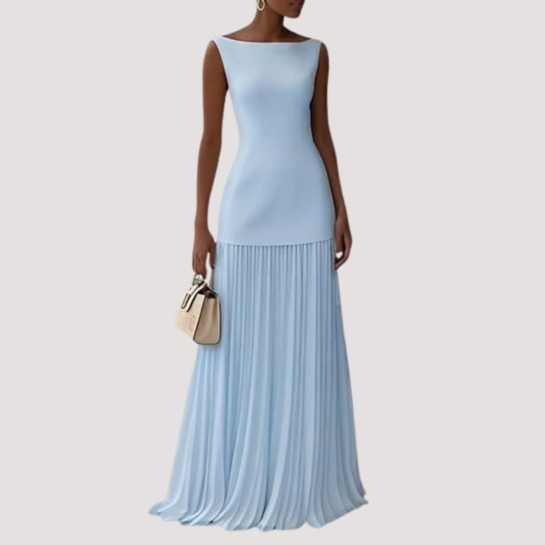LA VENECIA | Lucrecia™ - Vestido Largo Plisado sin Mangas
