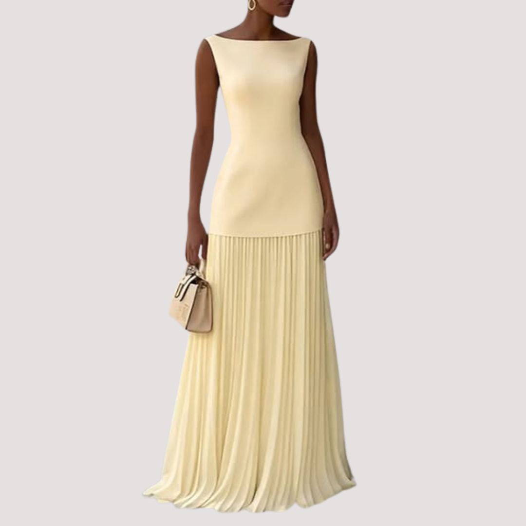 LA VENECIA | Lucrecia™ - Vestido Largo Plisado sin Mangas