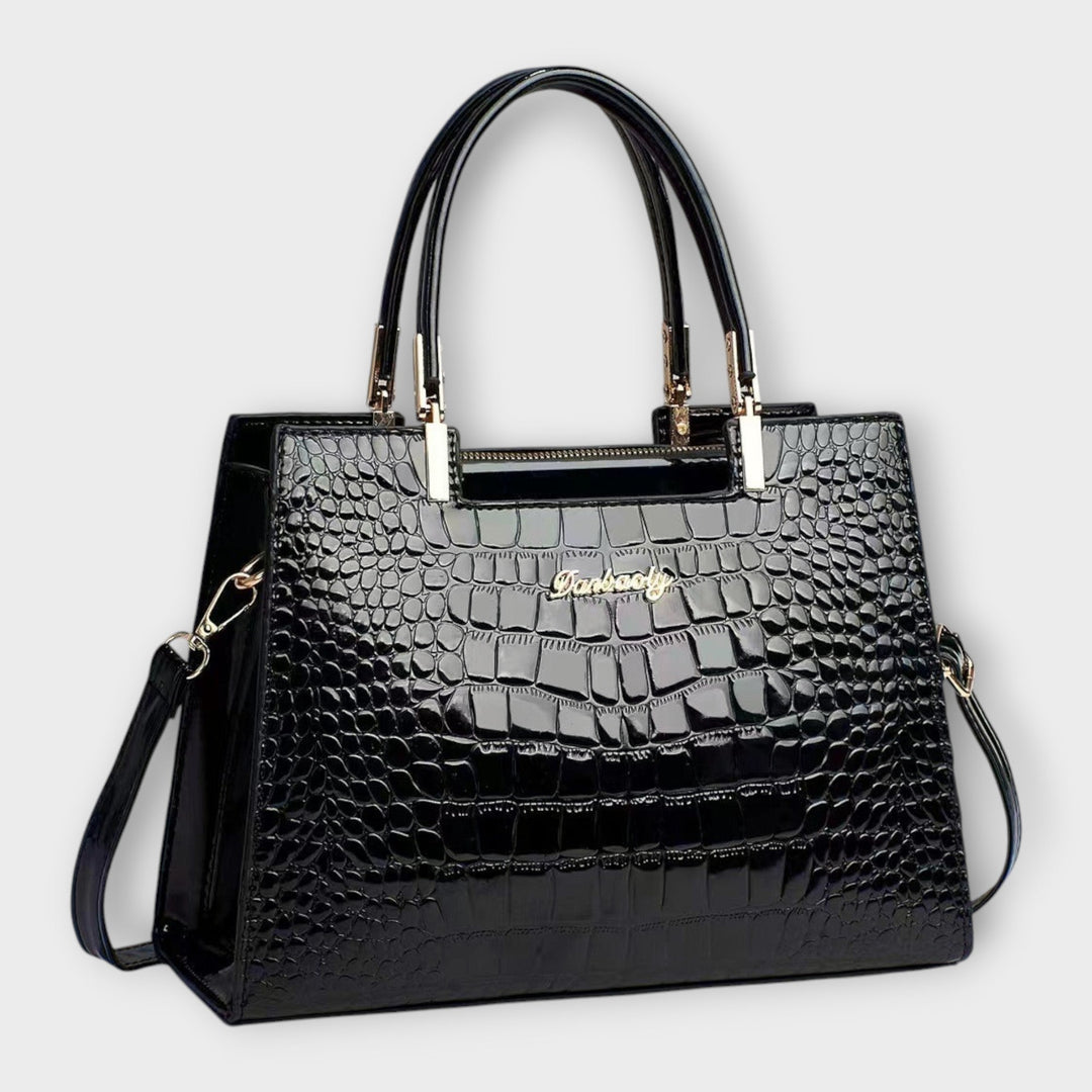 LA VENECIA |  Deolinda™ – Bolso de mano con patrón brillante de cocodrilo