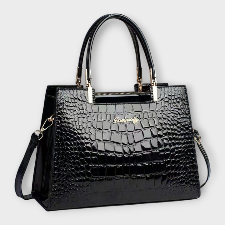 LA VENECIA |  Deolinda™ – Bolso de mano con patrón brillante de cocodrilo