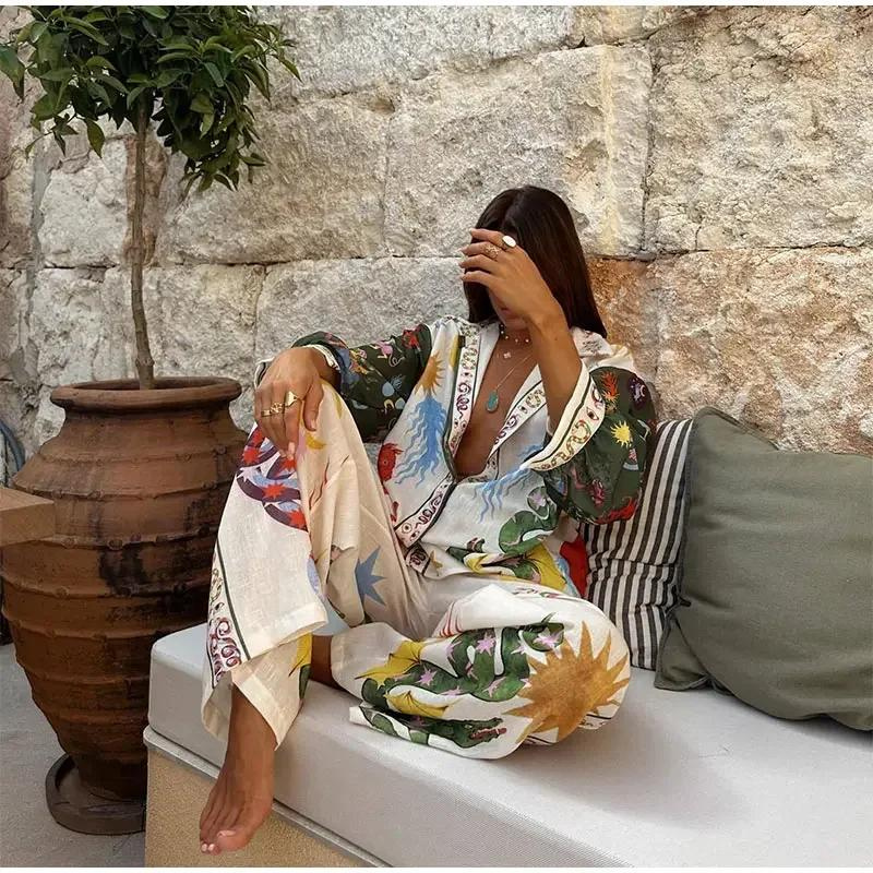 LA VENECIA | Amora™ - Conjunto de 2 piezas con camisa amplia y pantalones