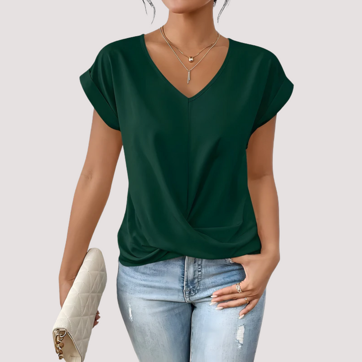LA VENECIA | Maia™ - Blusa  con Escote en V y Nudo Frontal