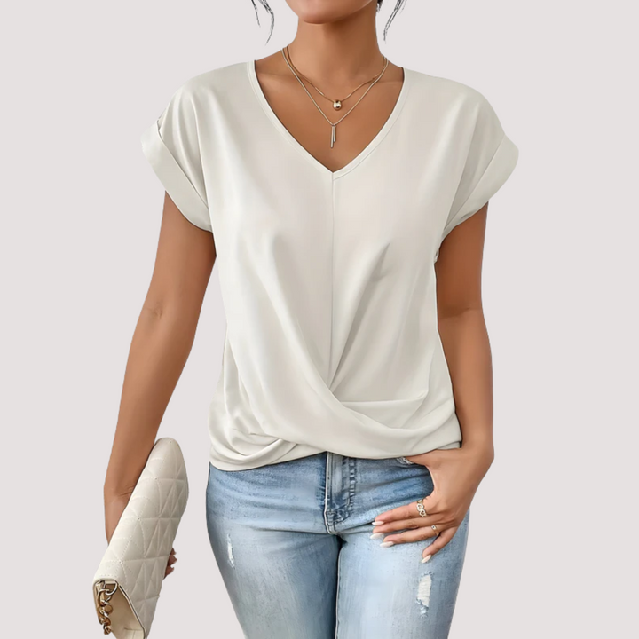 LA VENECIA | Maia™ - Blusa  con Escote en V y Nudo Frontal