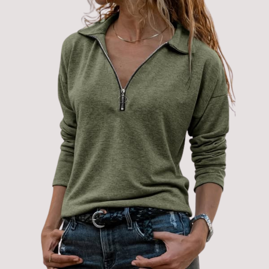 LA VENECIA | Jacinta™ - Suéter de Mujer con Cremallera Media