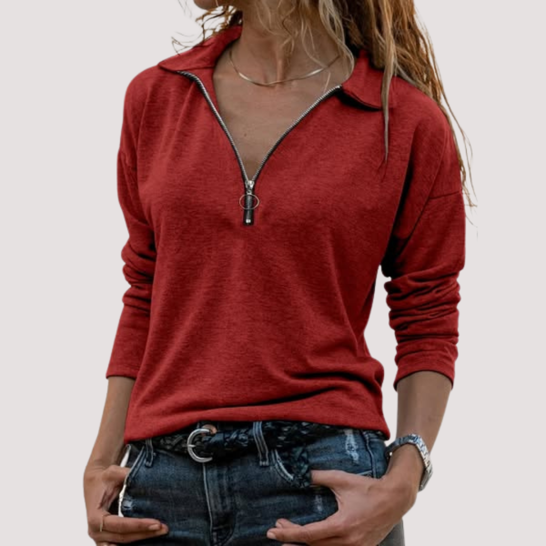 LA VENECIA | Jacinta™ - Suéter de Mujer con Cremallera Media