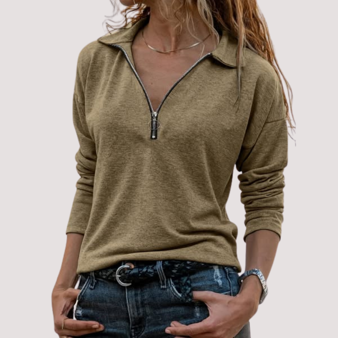 LA VENECIA | Jacinta™ - Suéter de Mujer con Cremallera Media