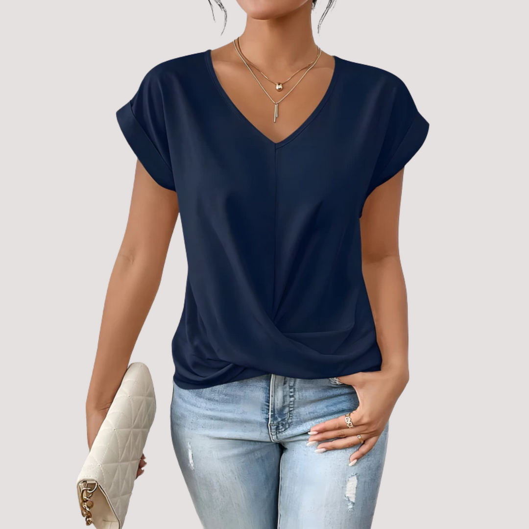 LA VENECIA | Maia™ - Blusa  con Escote en V y Nudo Frontal