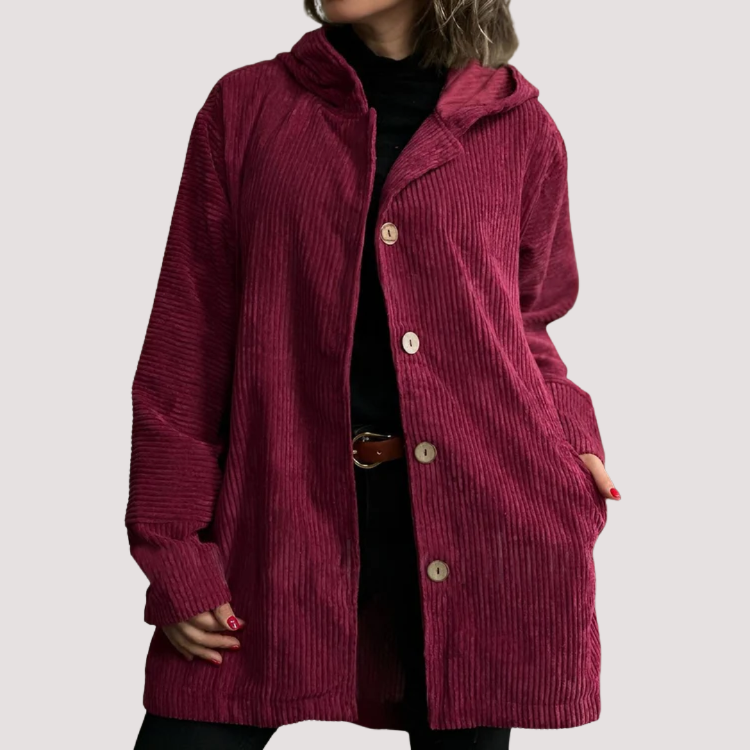 LA VENECIA | Blanca™ - Chaqueta Acogedora de Pana con Capucha