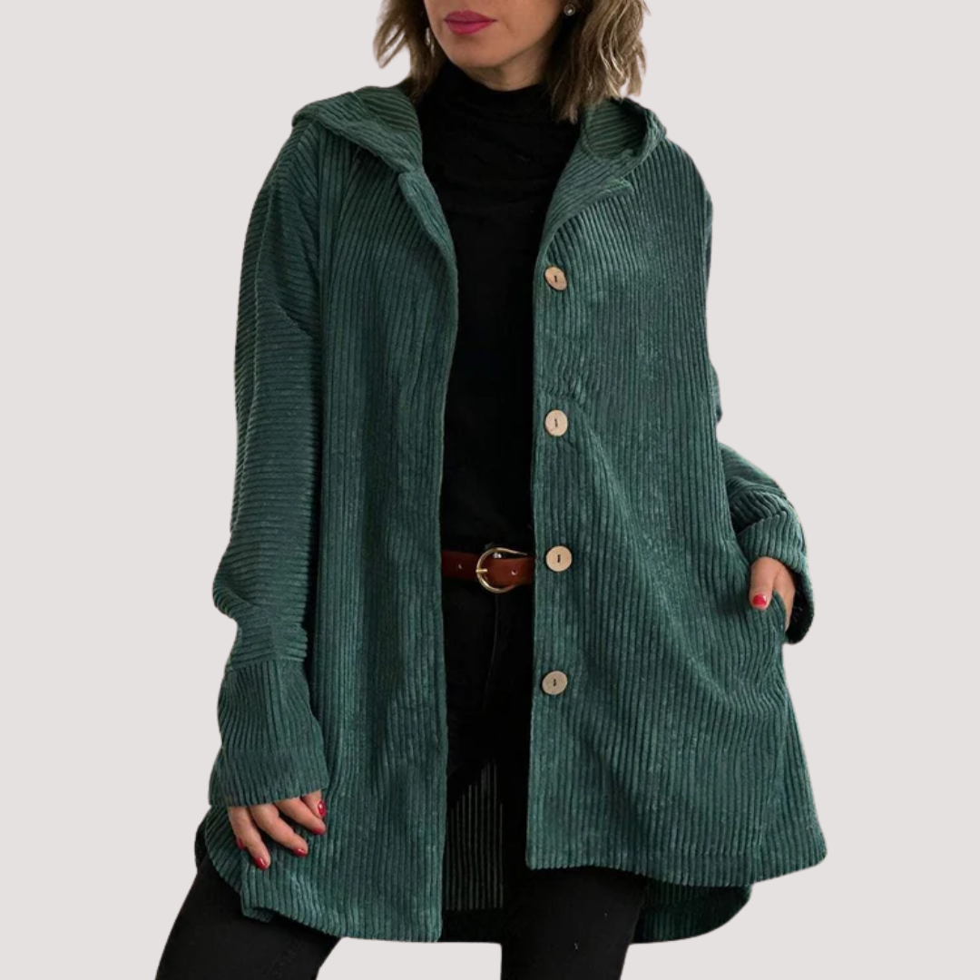 LA VENECIA | Blanca™ - Chaqueta Acogedora de Pana con Capucha
