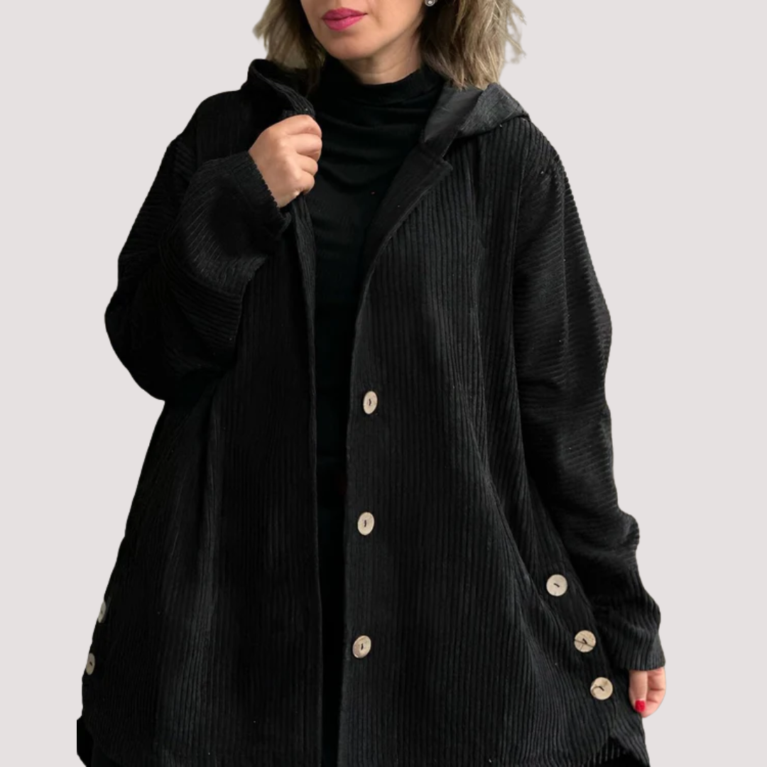 LA VENECIA | Blanca™ - Chaqueta Acogedora de Pana con Capucha
