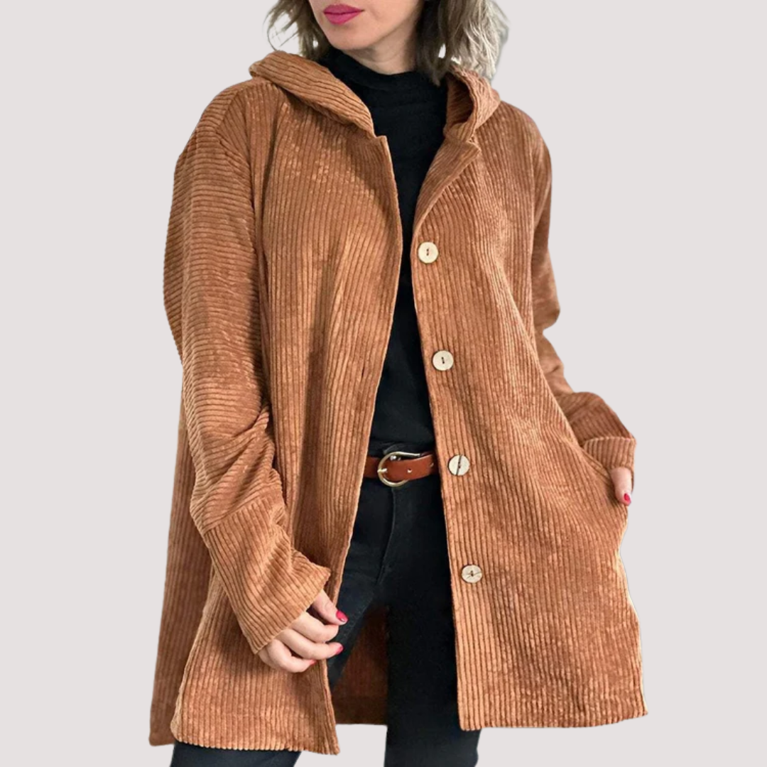 LA VENECIA | Blanca™ - Chaqueta Acogedora de Pana con Capucha
