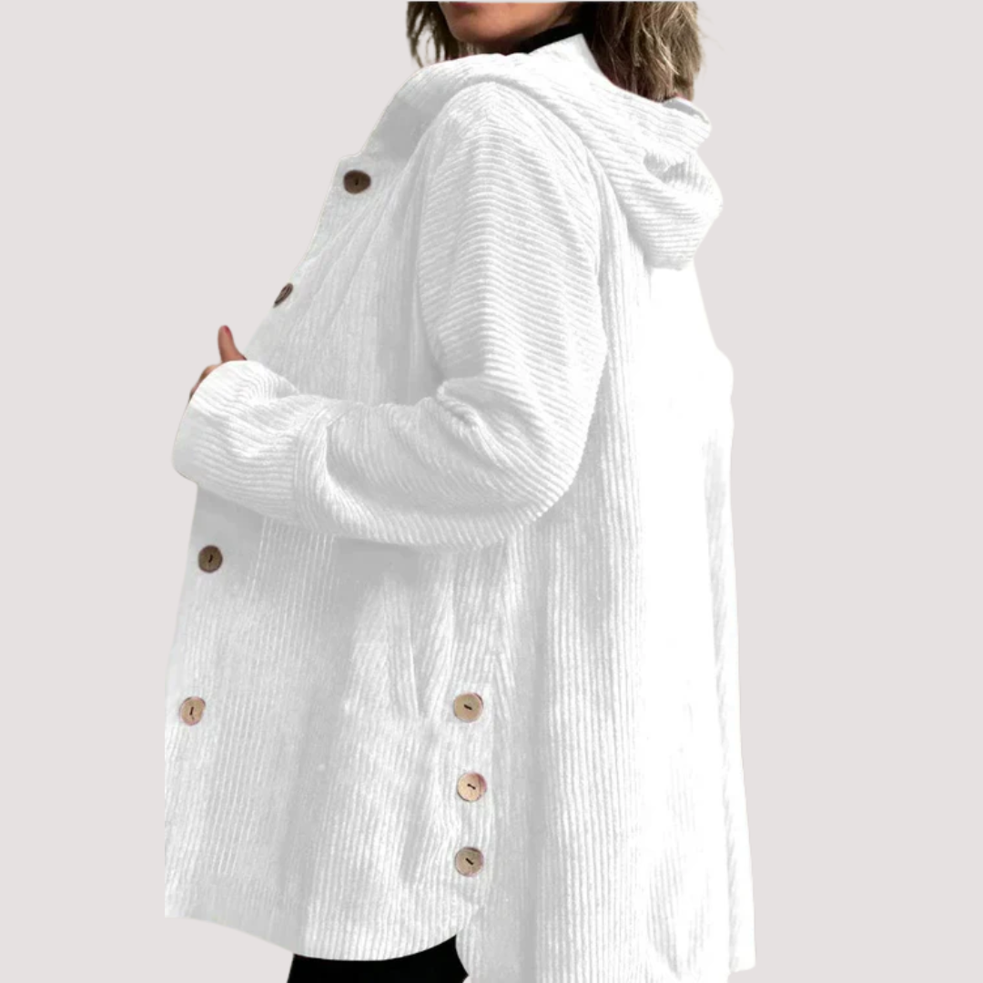 LA VENECIA | Blanca™ - Chaqueta Acogedora de Pana con Capucha