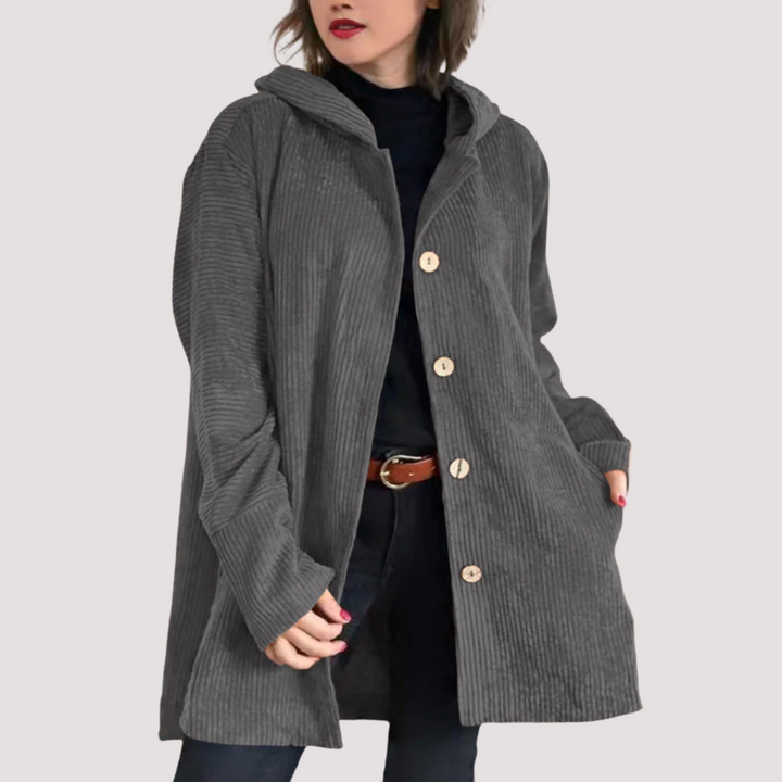 LA VENECIA | Blanca™ - Chaqueta Acogedora de Pana con Capucha