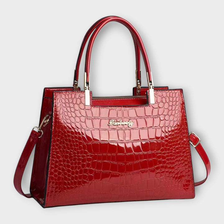 LA VENECIA |  Deolinda™ – Bolso de mano con patrón brillante de cocodrilo