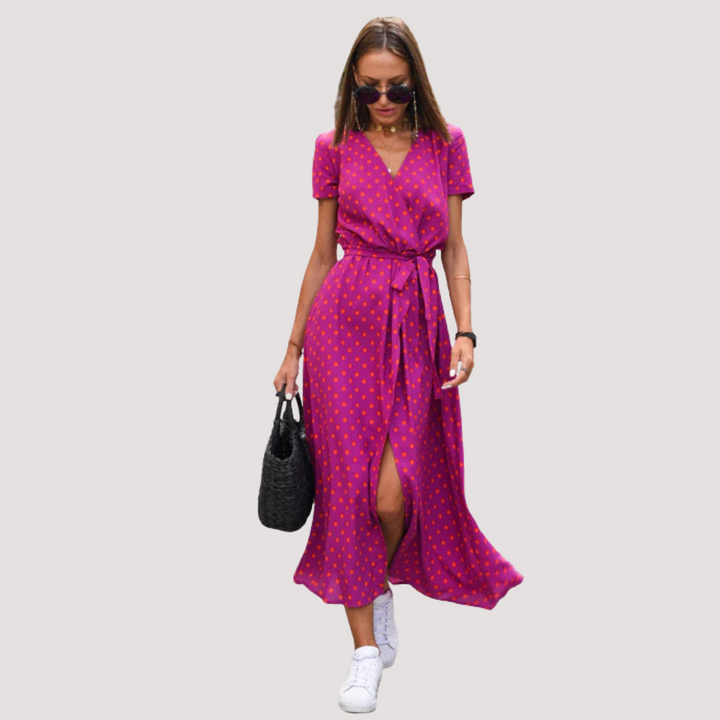 LA VENECIA | Aina™ - Vestido Midi Cruzado Floral
