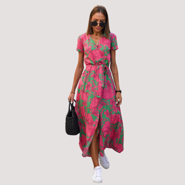 LA VENECIA | Aina™ - Vestido Midi Cruzado Floral