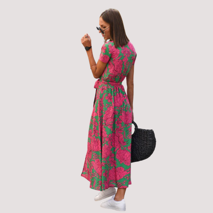 LA VENECIA | Aina™ - Vestido Midi Cruzado Floral