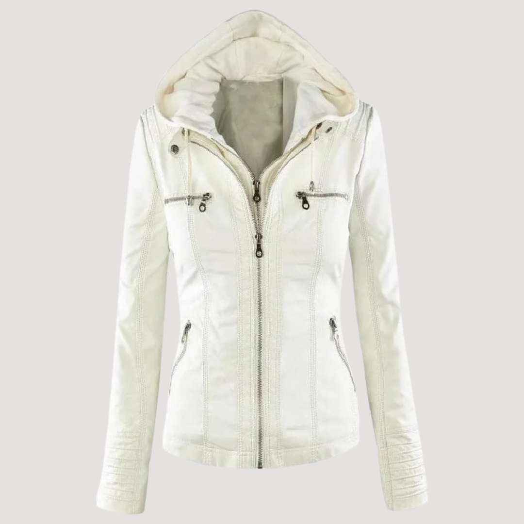 LA VENECIA | Laura™- Chaqueta Moderna de Piel Sintética con Capucha