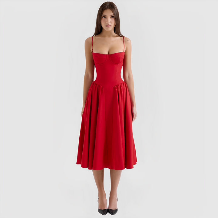 Vestido MIDI - Fiebre Carmesí