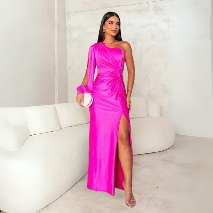 LA VENECIA | Zara™ - Vestido Largo Elegante de Un Solo Hombro