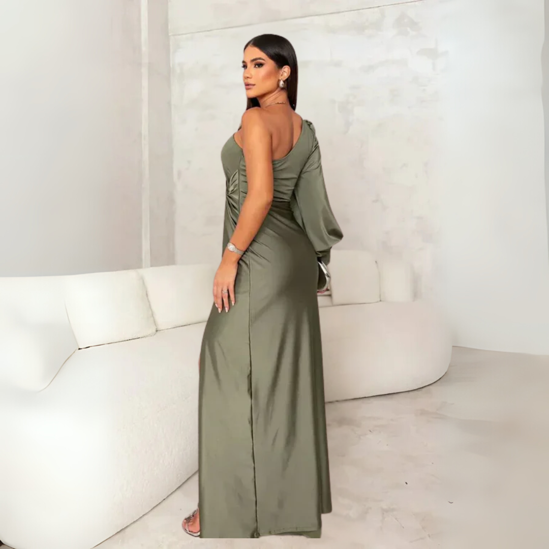 LA VENECIA | Zara™ - Vestido Largo Elegante de Un Solo Hombro