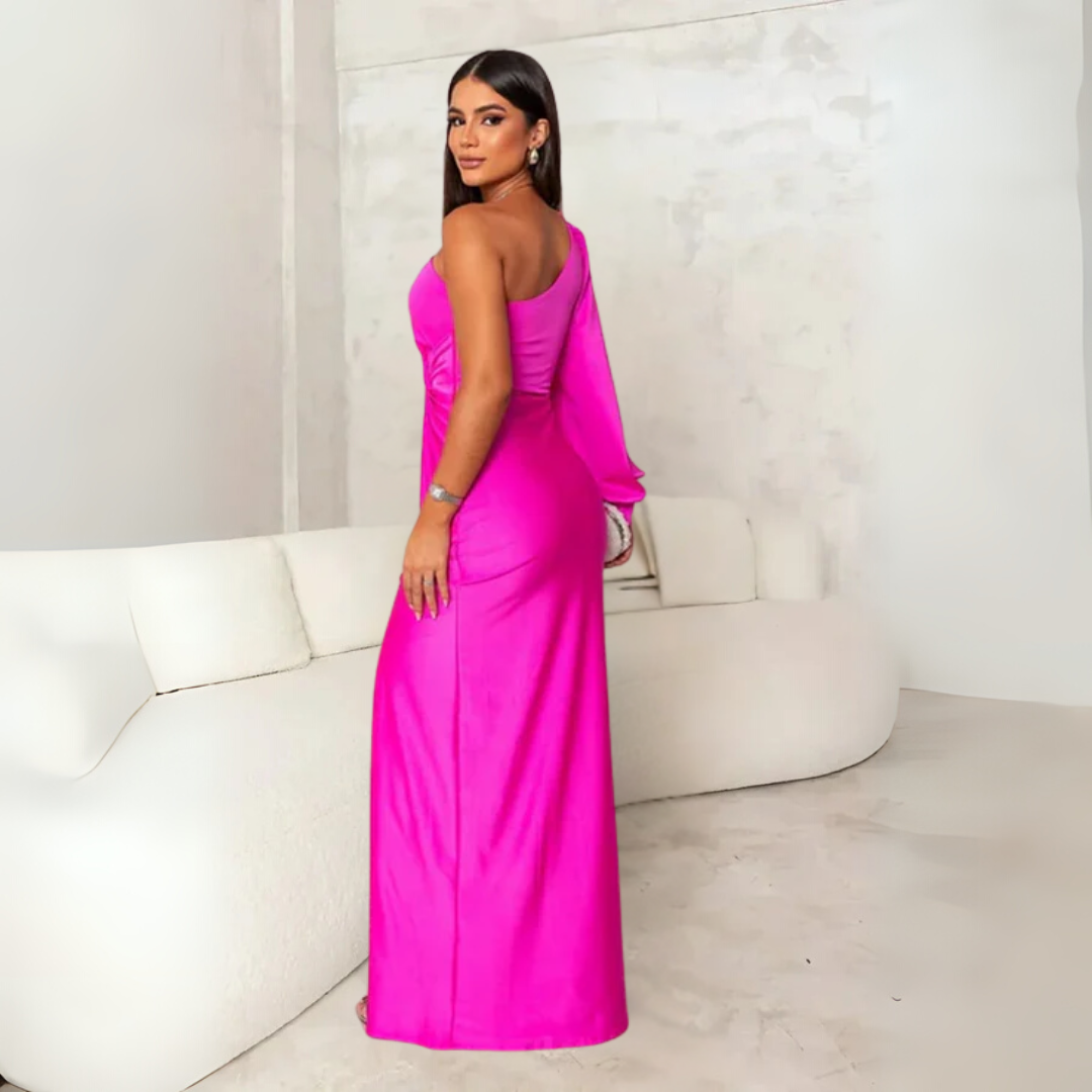 LA VENECIA | Zara™ - Vestido Largo Elegante de Un Solo Hombro