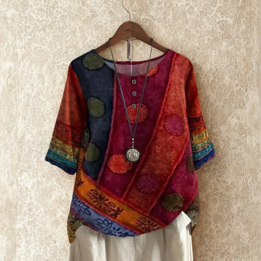 LA VENECIA | Alba™ - Blusa Bohemia Colorida