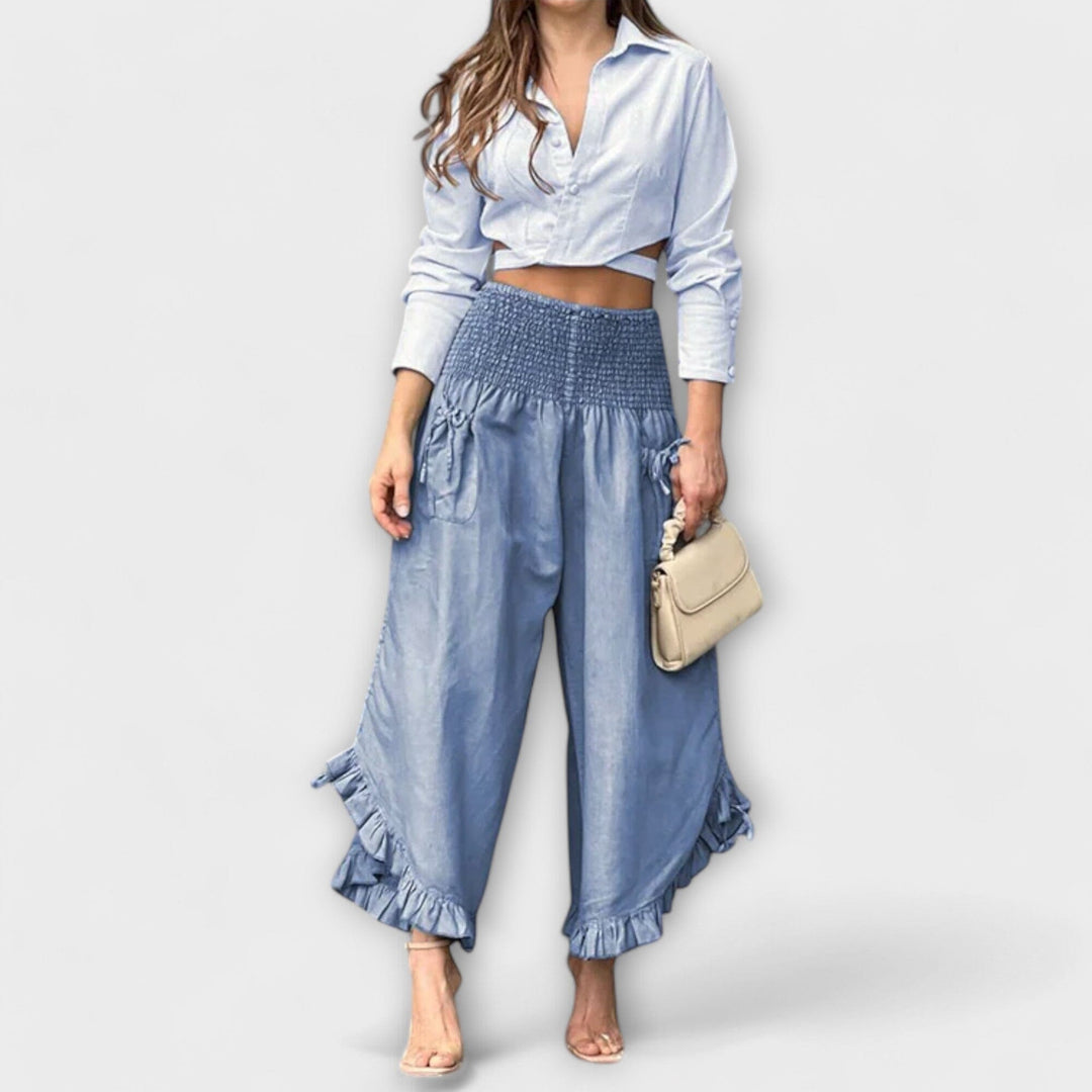 LA VENECIA | Jaya™ - Pantalón de lino relajado con pliegues modernos