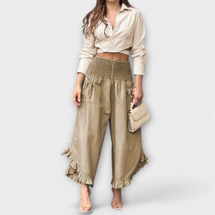 LA VENECIA | Jaya™ - Pantalón de lino relajado con pliegues modernos