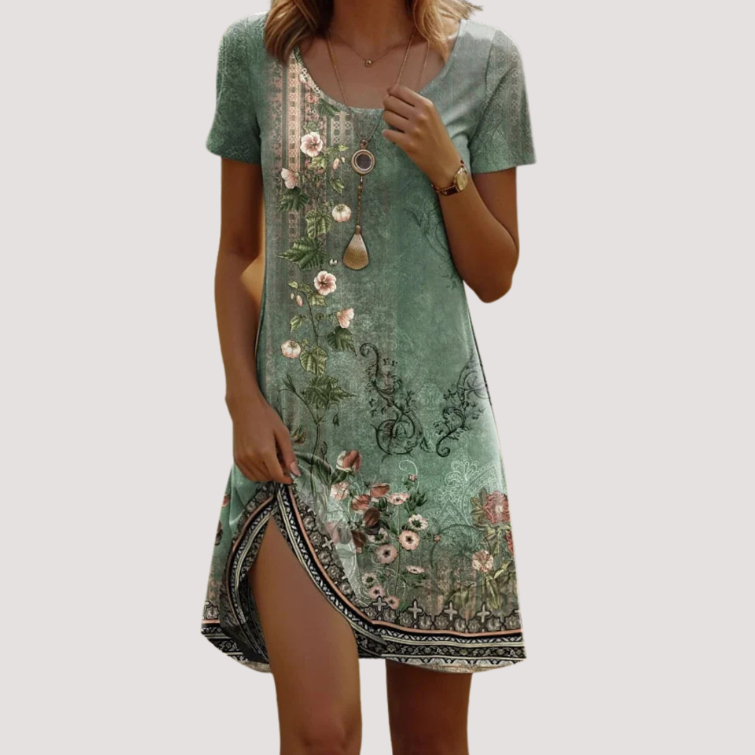 LA VENECIA | Noelia™ – Vestido Corto de Verano con Estampado Moderno