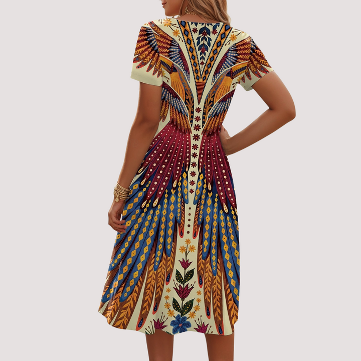 LA VENECIA | Noelia™ – Vestido Corto de Verano con Estampado Moderno