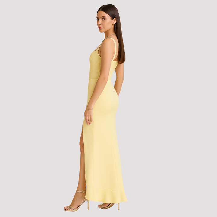 LA VENECIA | Penélope™ - Vestido corset de satén con volantes
