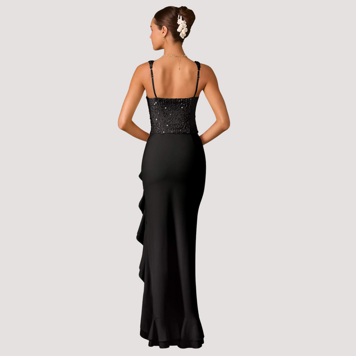 LA VENECIA | Penélope™ - Vestido corset de satén con volantes