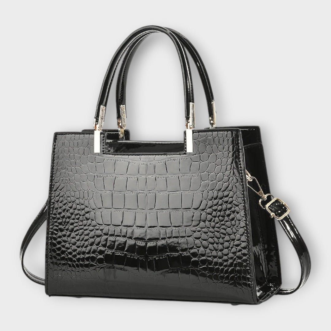 LA VENECIA |  Deolinda™ – Bolso de mano con patrón brillante de cocodrilo