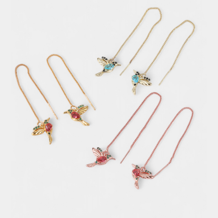 Mixed Zirconium Bird Earrings