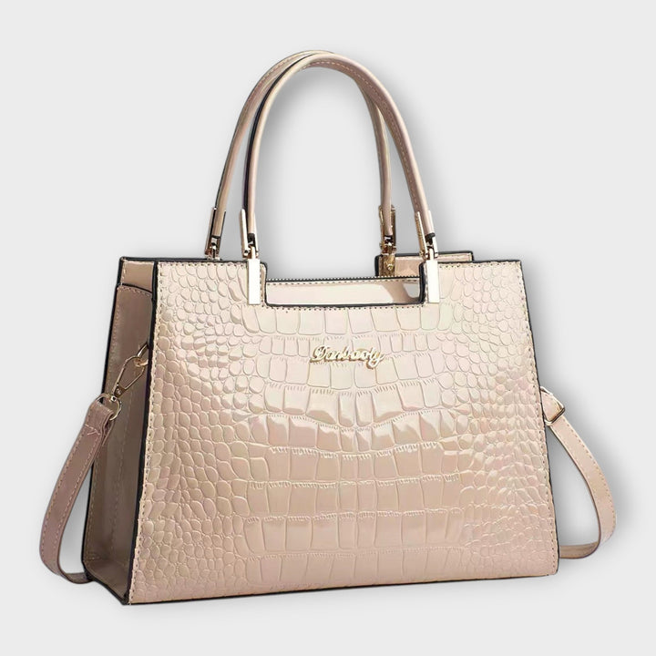 LA VENECIA |  Deolinda™ – Bolso de mano con patrón brillante de cocodrilo