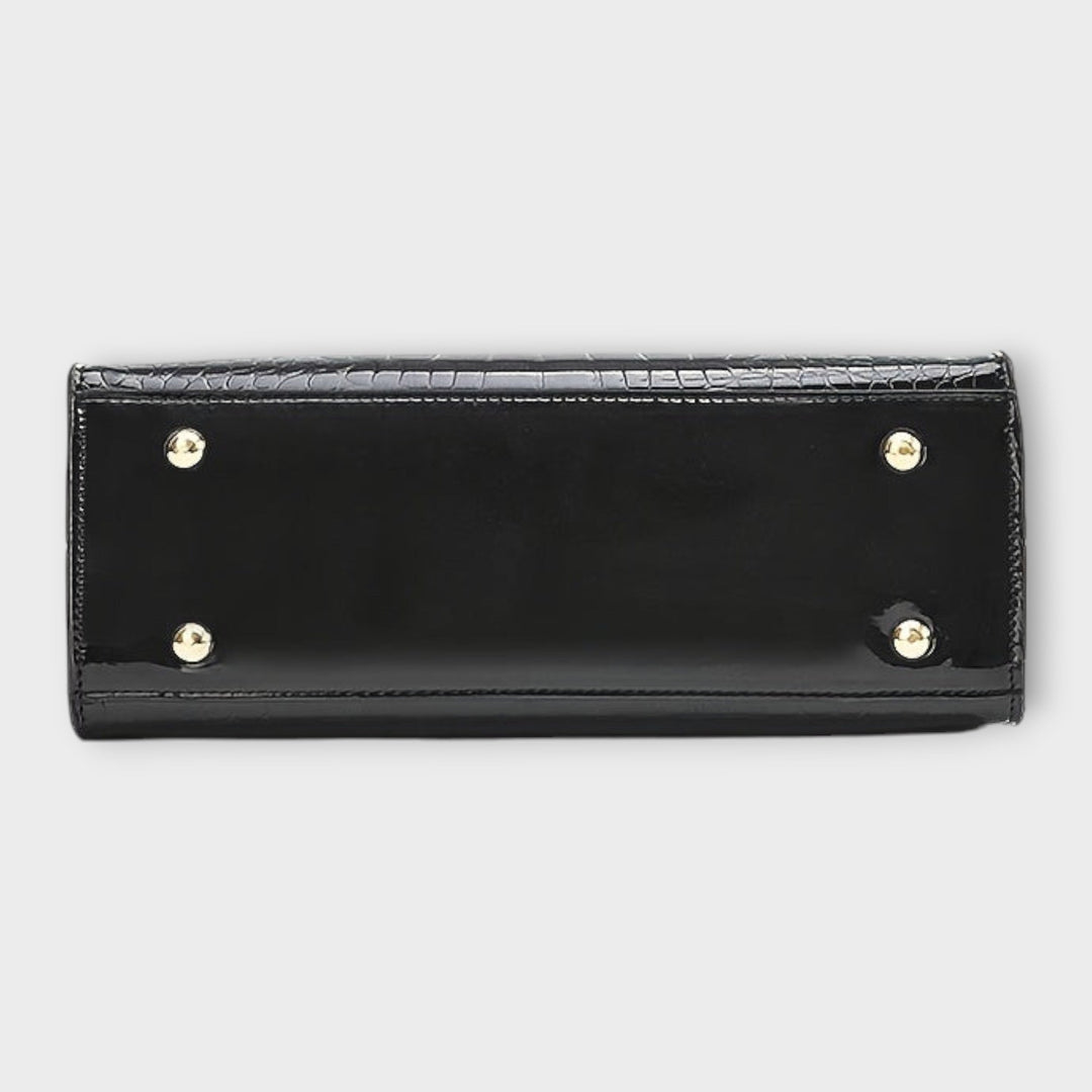 LA VENECIA |  Deolinda™ – Bolso de mano con patrón brillante de cocodrilo