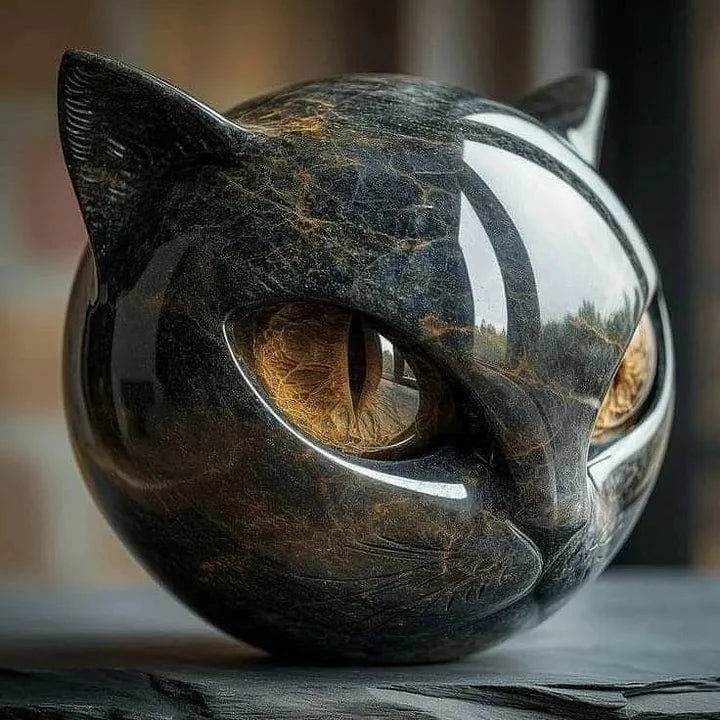 LA VENECIA | Luna™ - Escultura de Cabeza de Gato Mística
