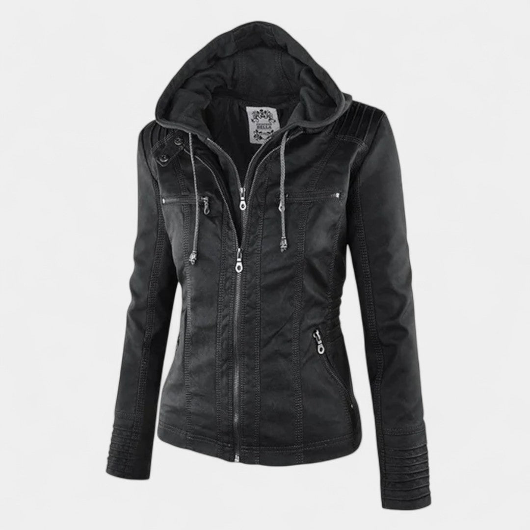 LA VENECIA | Laura™- Chaqueta Moderna de Piel Sintética con Capucha