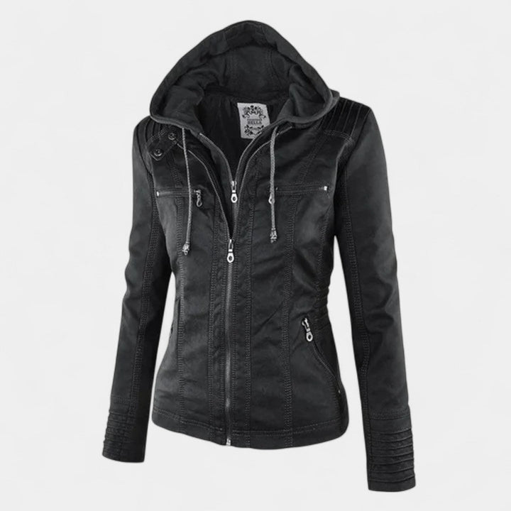 LA VENECIA | Laura™- Chaqueta Moderna de Piel Sintética con Capucha