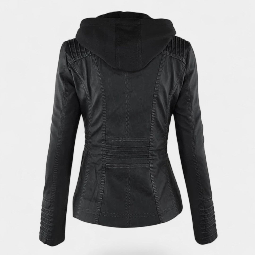 LA VENECIA | Laura™- Chaqueta Moderna de Piel Sintética con Capucha